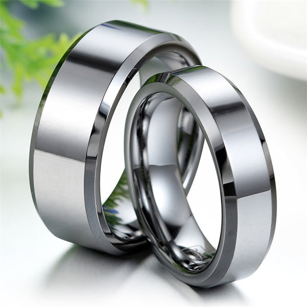 8mm Silver Tungsten Ring