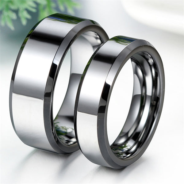 8mm Silver Tungsten Ring