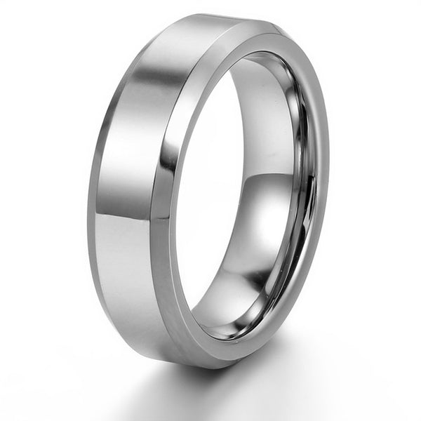 8mm Silver Tungsten Ring