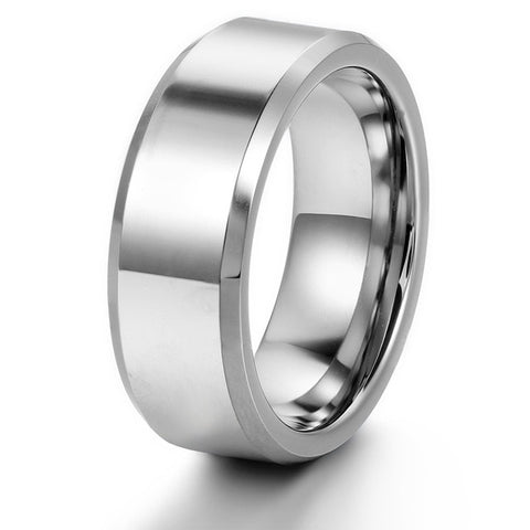 8mm Silver Tungsten Ring